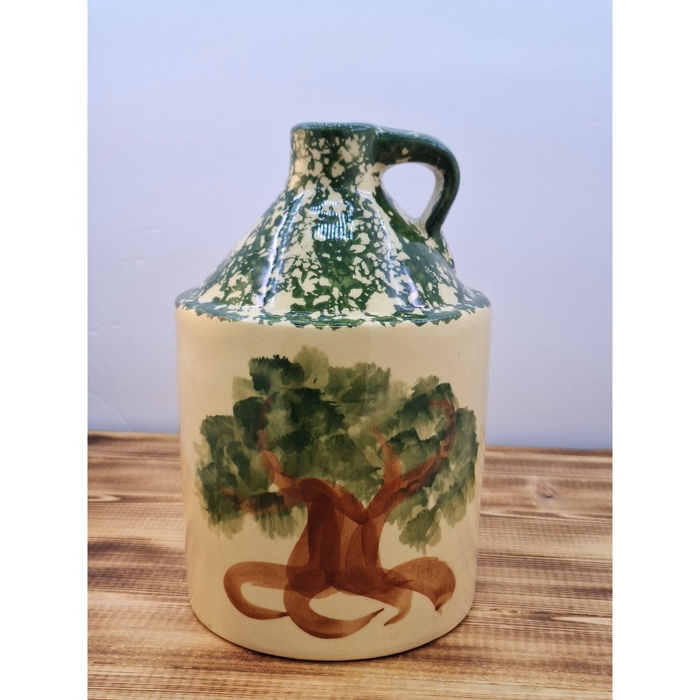 Alpine 2010 Roseville Ohio Jug Farm Apple Tree Design green Spongeware 8" 724#